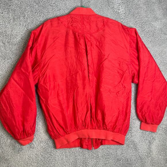 Vintage Hawaii Jacket Mens Medium Red Aloha Full Zip Lightweight Windbreaker - Picture 9 of 13